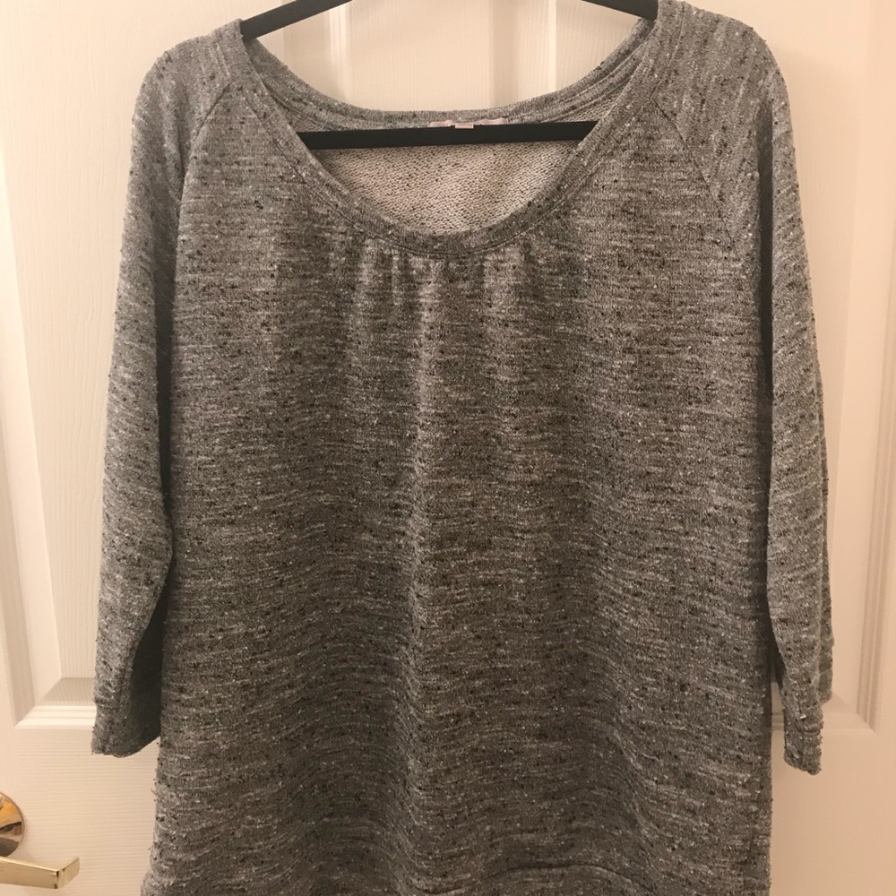 Gap Grey Textured Scoopneck “Sweatshirt” Size XL